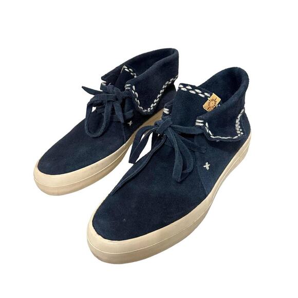 Visvim Navy Flynt Hi Sashiko Suede Sneakers Size 8 - Picture 5 of 10